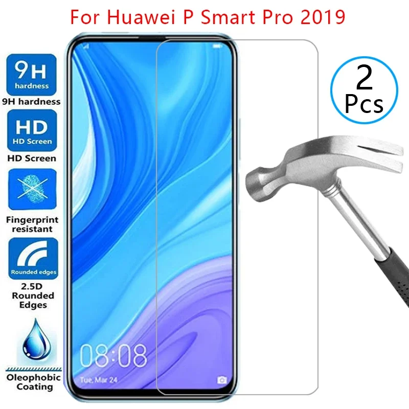 tempered glass screen protector for huawei p smart pro 2019 case cover on psmart smar smat samrt protective phone coque bag 360