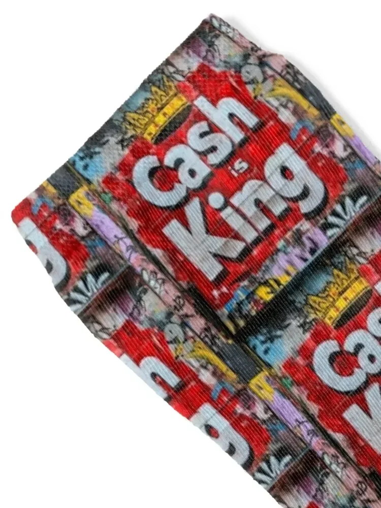 Cash is King - Red Street Graffiti Socks Christmas essential man anti-slip Socks Man Women's