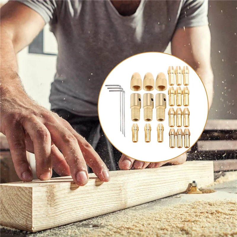 

A63K-3 Sets 0.5-3Mm Brass Drill Chuck Small Electric Drill Bit Collet Fit For Dremel Rotary Tools 3 Size -2.0Mm 2.35Mm 3.17Mm