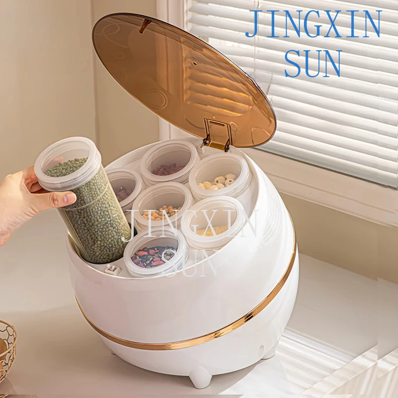 New Rice Bucket, Five Grains and Coarse Grains Storage Box, Food Grade Sealed Moisture proof Can, Sorting