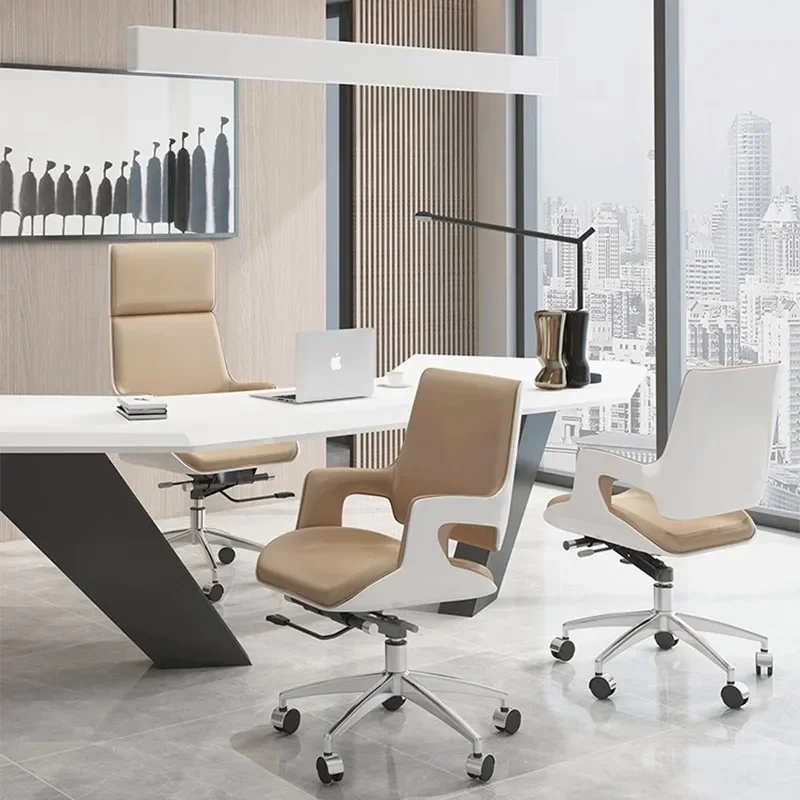 Work Computer Office Chair Living Room Designer Armchair Ergonomic Leather Rolling Chair Swivel Silla De Escritorio Furniture