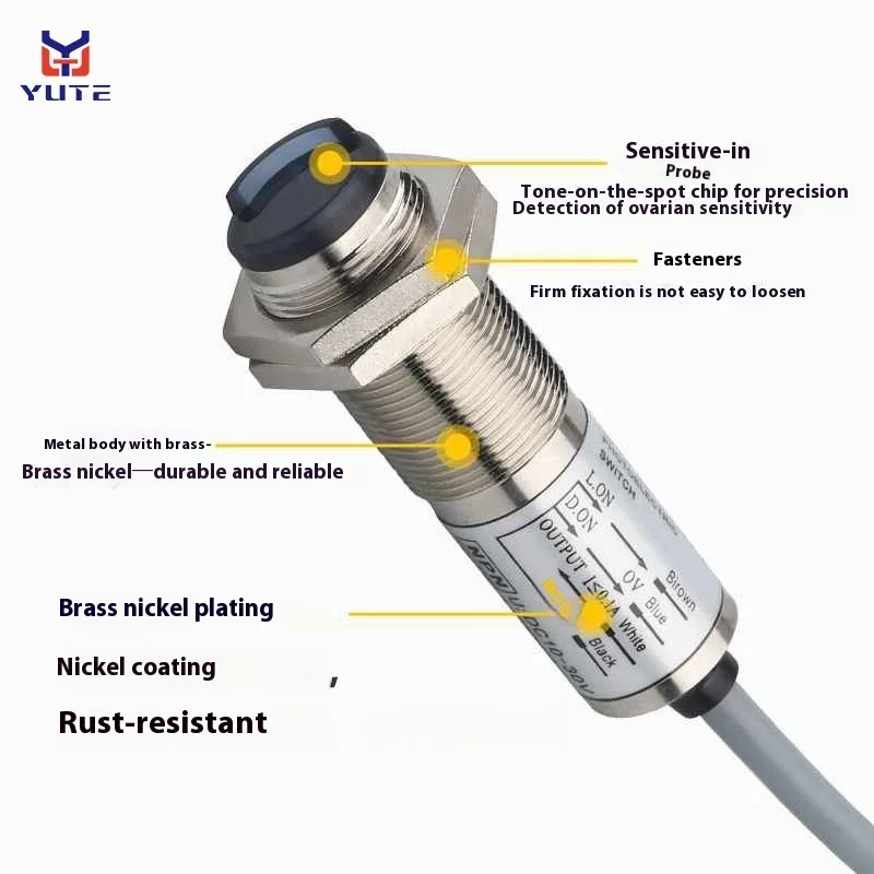 M18 التبديل الكهروضوئي CDD-11N CDD-11P CDD-40N CDD-40P أربعة أسلاك 10-30 فولت NPN PNP المسافة قابل للتعديل منتشر انعكاس الاستشعار