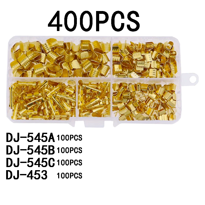 

100/400pcs DJ454 0.5-6.0mm2 U-Shaped Copper Wire Crimps Terminal Cold Pressing Connectors Cable Lug For Wire Tab Terminal