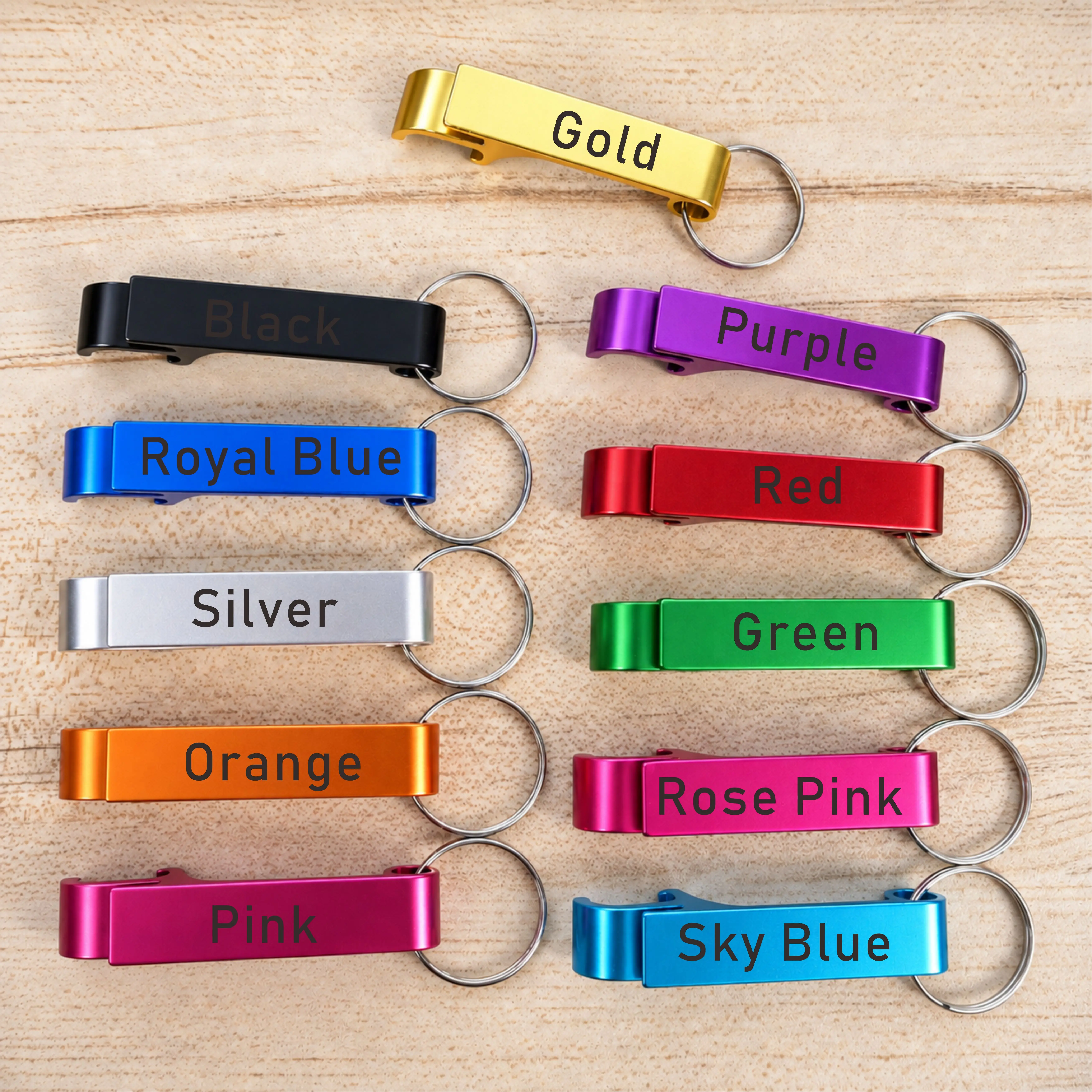 100pcs Personalized Metal Bottle Opener Keychain, Custom Bottle Opener Name Engraved Wedding Favors, Party Gifts