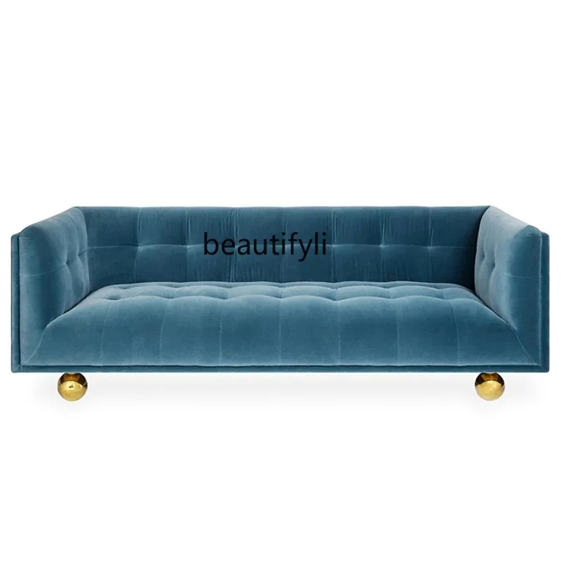 A003 American rural modern simple casual fabric sofa, small apartment living room fabric sofa