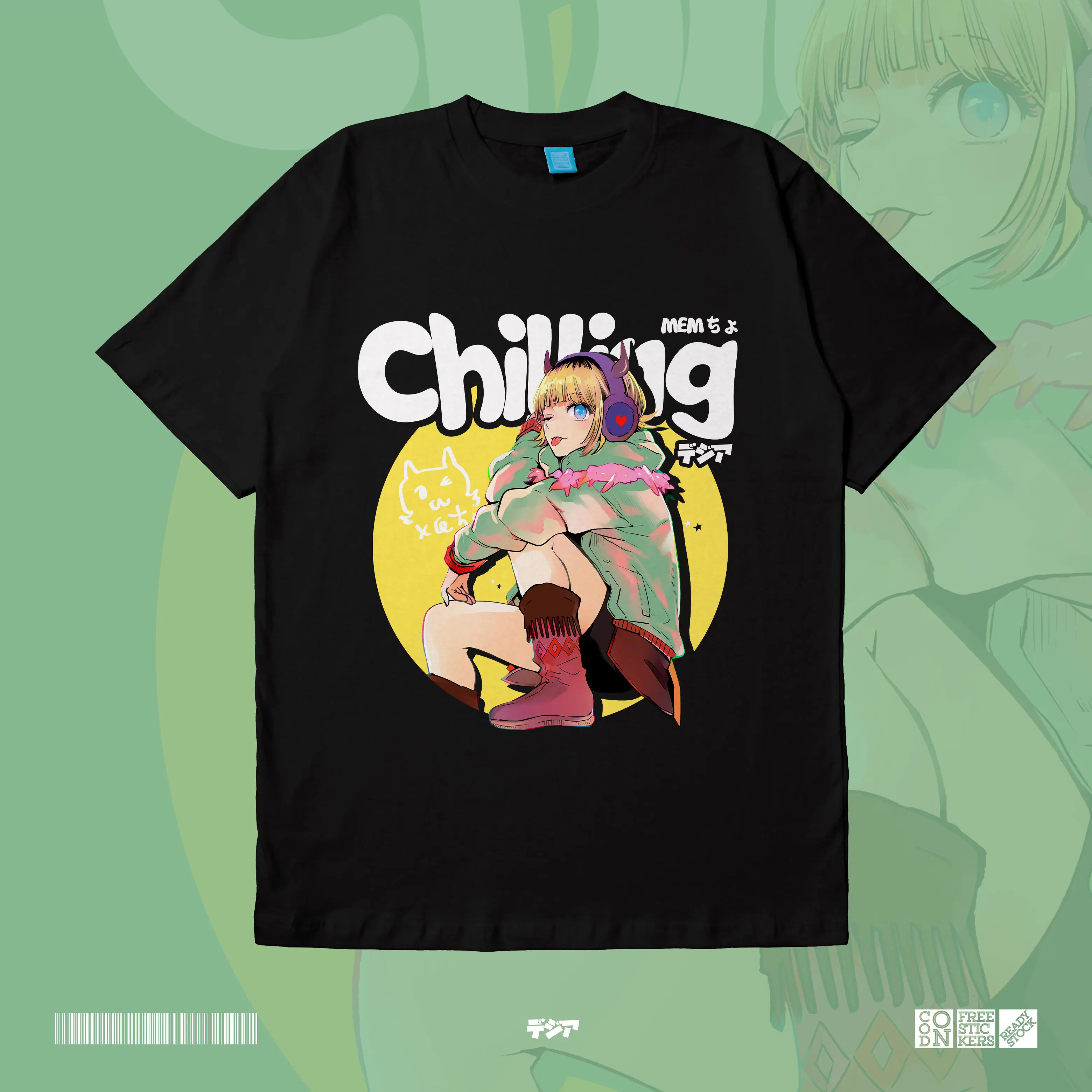 Mem-Cho MEMちょ Memcho Oshi no Ko Ai Hoshino Ruby Aqua Idol B-Komachi Kaos Anime Manga Baju T-Shirt Jepang DJA Cloth