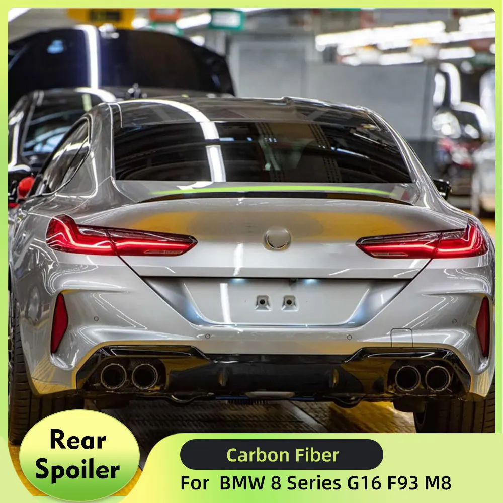 Prepreg Dry Carbon Car Rear Trunk Spoiler for BMW 8 Series G16 840i M850i F93 M8 Gran Coupe 2019-2022 Rear Spoiler Boot Lid Wing