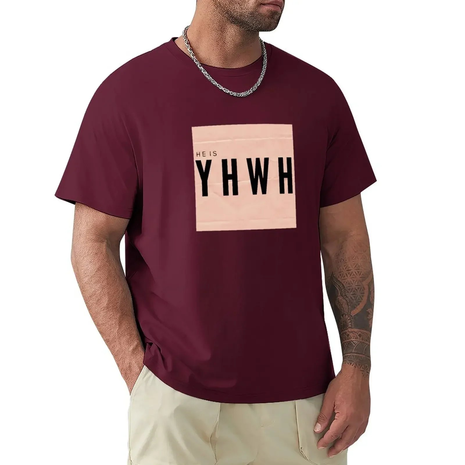 2024 summer funny HE IS YHWH T-Shirt new edition customs design your own sublime men clothing men clothing graphic cotton tops