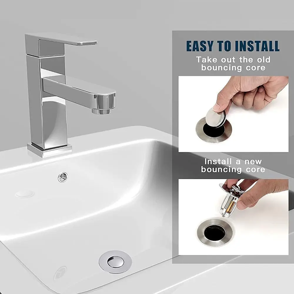 Creative Universal Washbasin Pop-Up Bounce Core Bath Plug Basin Drain Filter Hair Catcher Sink Strainer