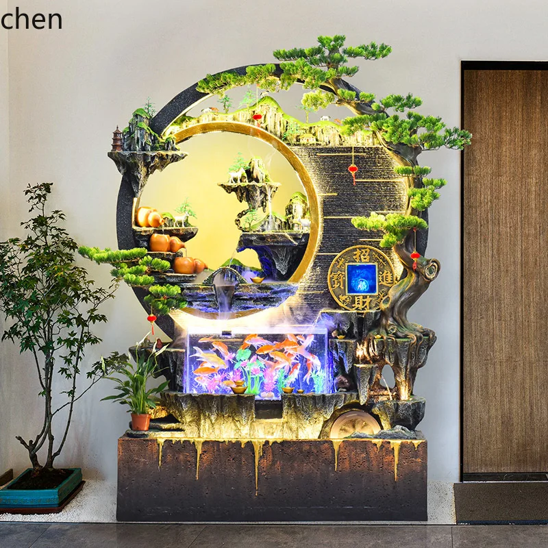 A3-3 flowing water fountain entrance water feature wall screen living room courtyard landscape decoration floor gourd ornament