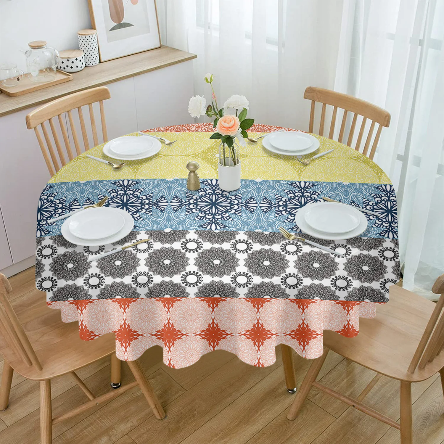 Bohemian Ethnic Style Rectangular Tablecloth Dustproof Picnic Cloth Home Decoration Kitchen Waterproof Table Cover