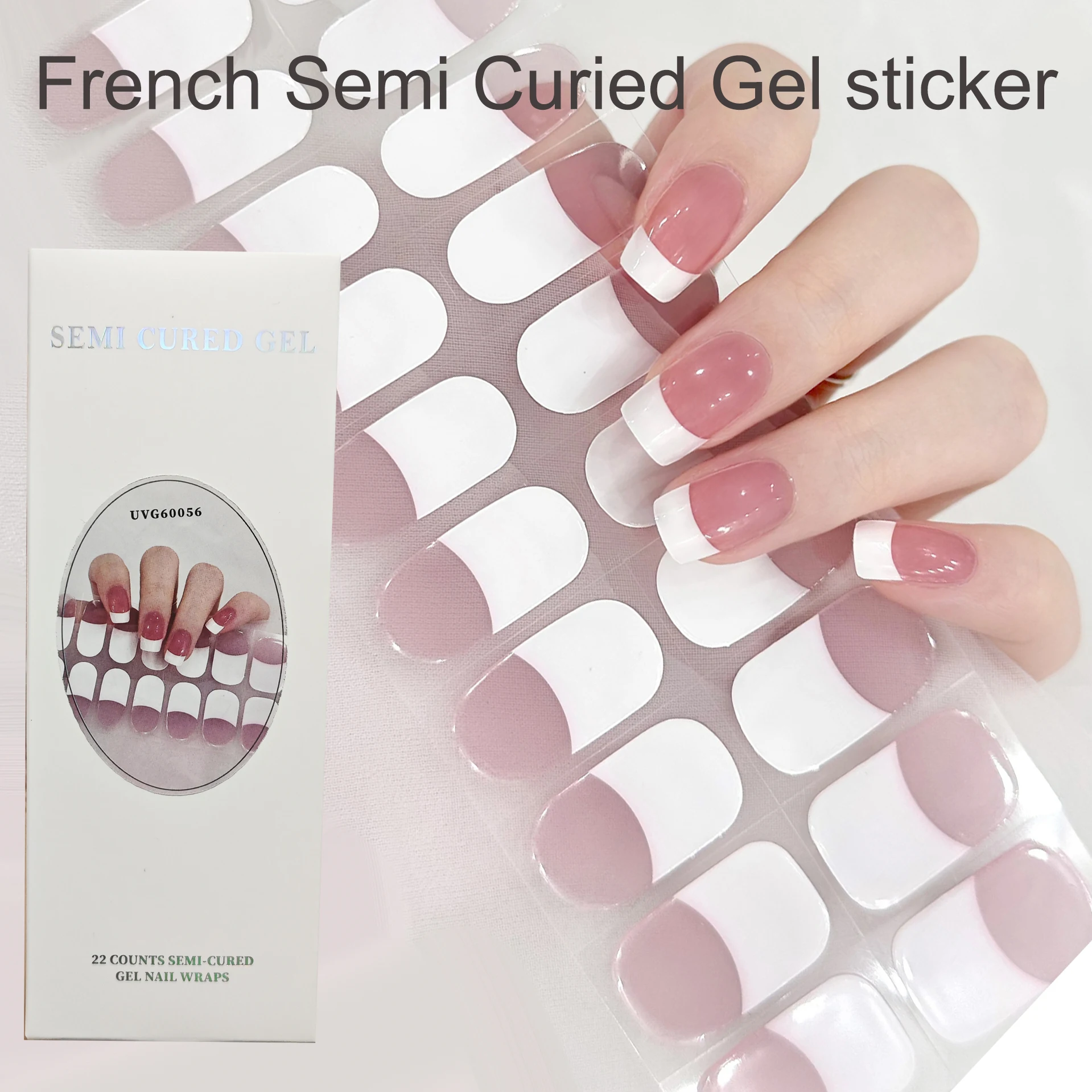 Semi-cured Franse Nail Wraps Glitter Goud Gel Langdurige Manicure UV LED Lamp Noodzaak Mode Volledige Cover Nail Sticker Decals