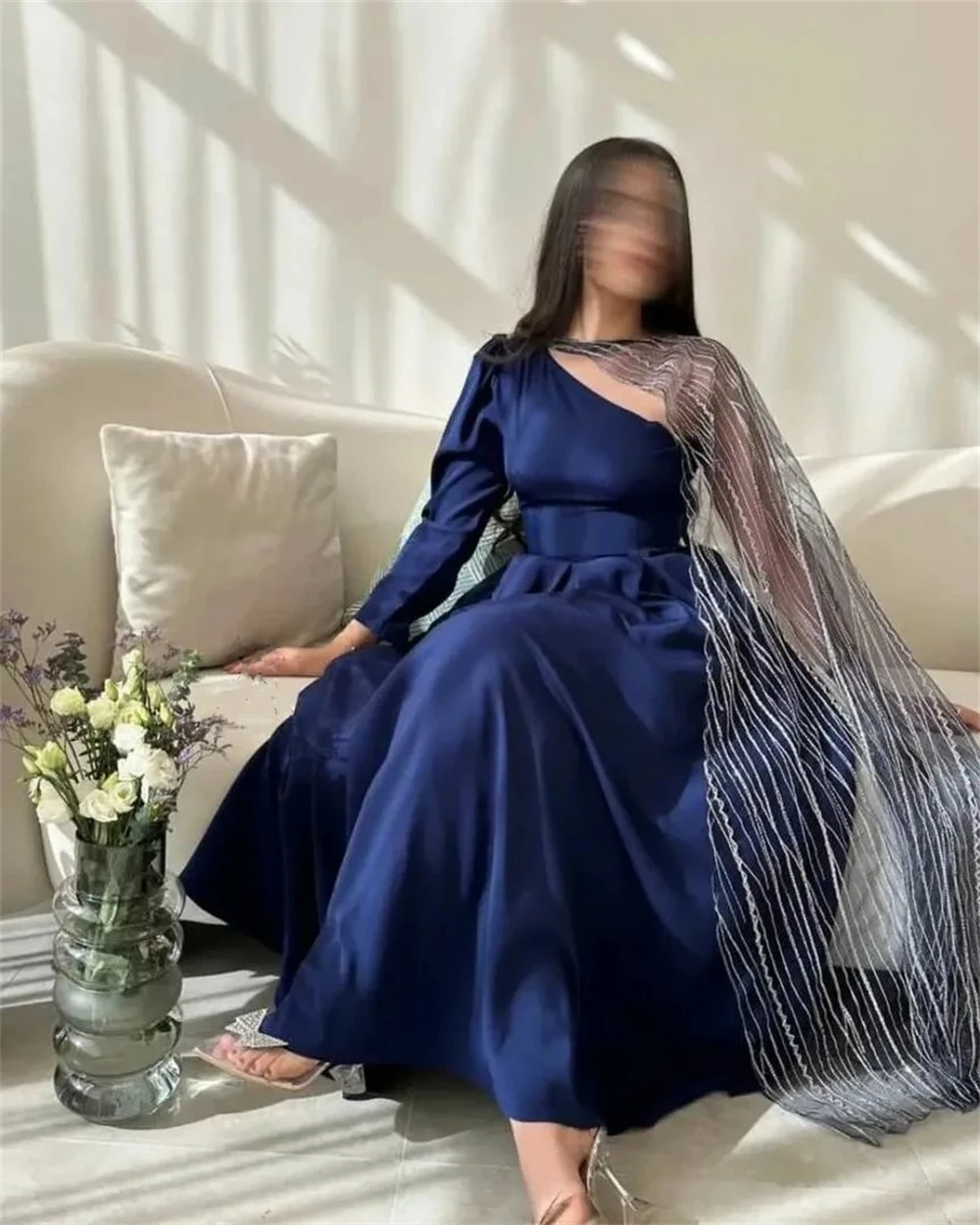 Customized  Exquisite One-shoulder Ball gown Celebrity  Sequin Draped S Occasion Evening Gown  robes de cocktail