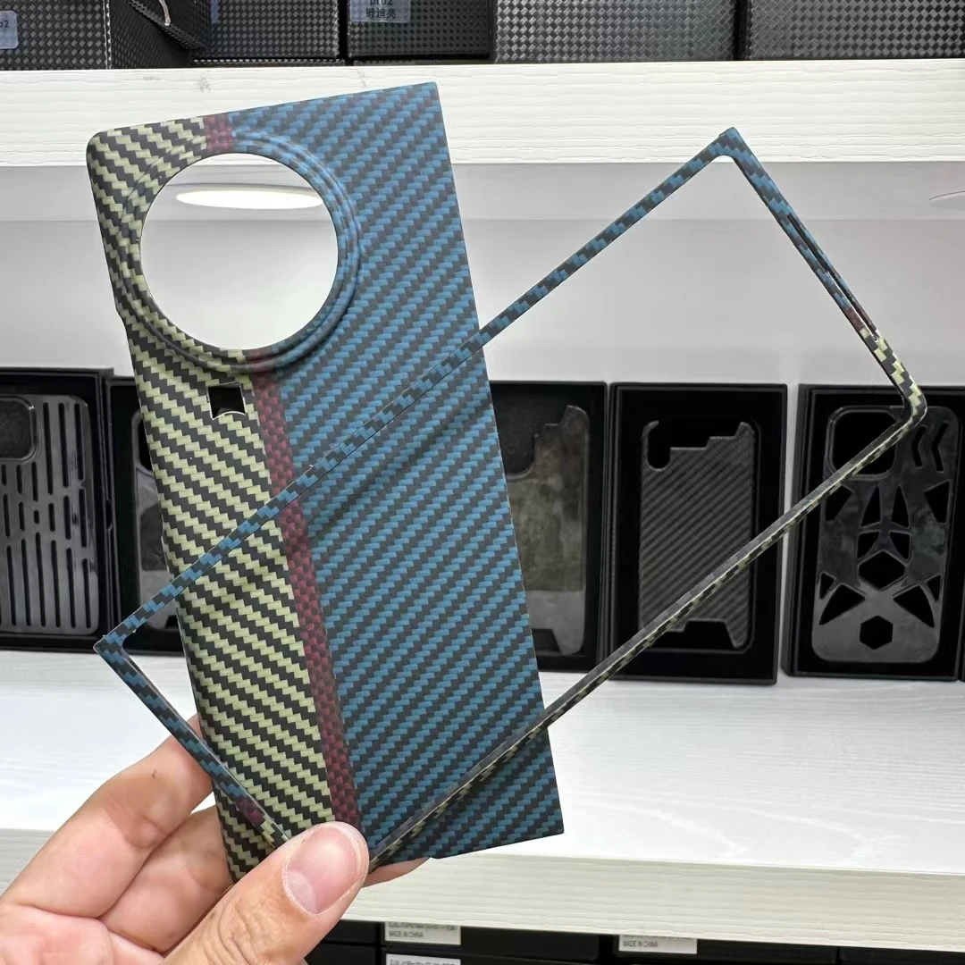 

2in1 Genuine Carbon Fiber Matte Case for VIVO X Fold 2 XFold2 Splicing Real Aramid Fiber Ultra Thin Lightweight Armor Hard Cover