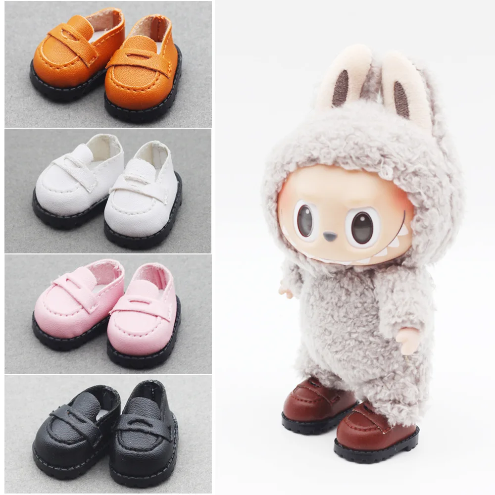 Für Anime Labubu Lederschuhe, geeignet für 17 cm Schuhe, Lederpuppen, Stiefel, Spielzeug, lässige Puppen, Zubehör, DIY-Puppenspielzeug