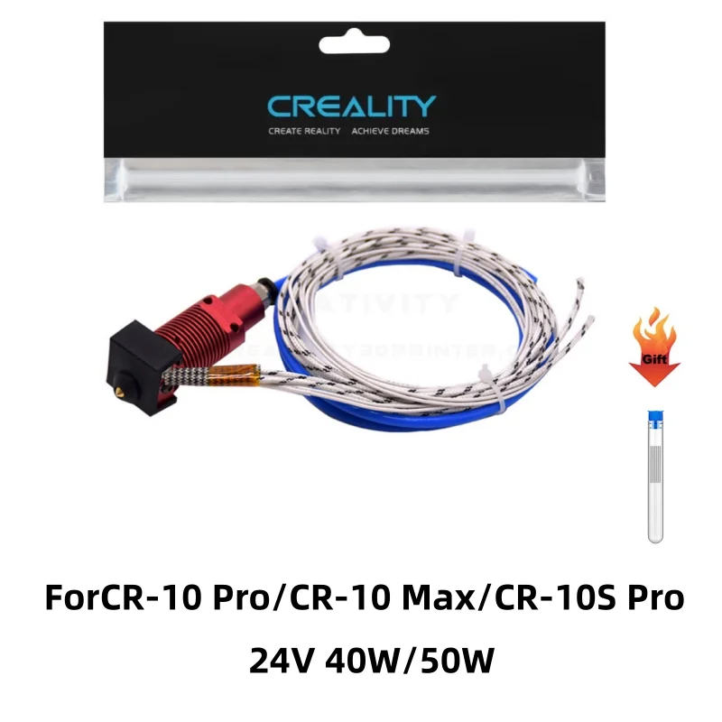

Creality CR-10 Pro 24V 40W/50W Extruder Hotend End Kit,For CR-10S Pro/CR-10 Max 3D Printer,Aluminum Heating Block Hotend Kit