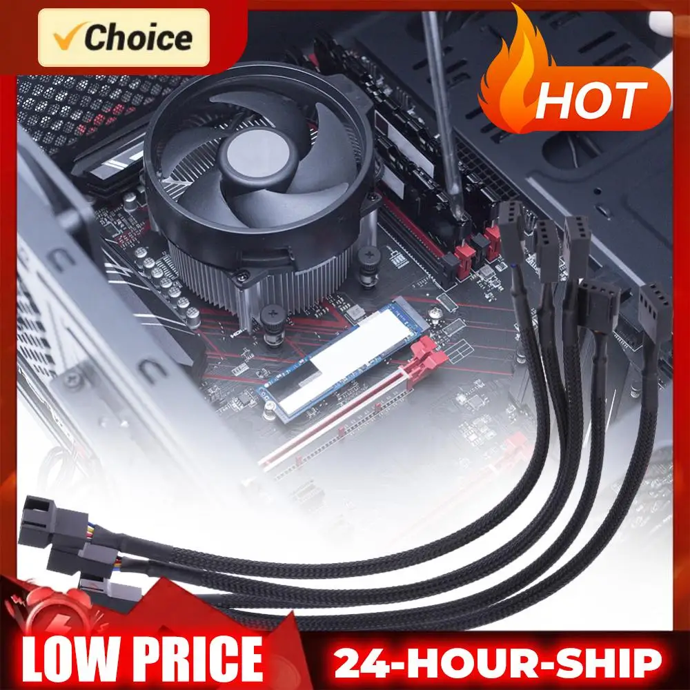 5 Pcs 4 Pin PWM Connector Case Fan Extension Power Cable 26CM Male To Female Extending Cable PWM Fan Cable for Computer Case Fan