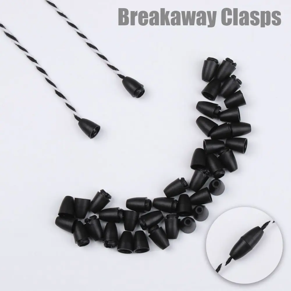 20Pcs Black  Bracelet Bead Barrel Connectors Breakaway Clasps Lanyard Clasp Safety Clasps