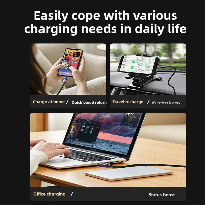 ANSEIP NOWY RGB PD120W Kabel USB-C do USB-C do szybkiego ładowania i transmisji danych, szybkie ładowanie USB-C do MacBooka, iPada, iPhone'a 16 17, Samsunga, Xiaomi