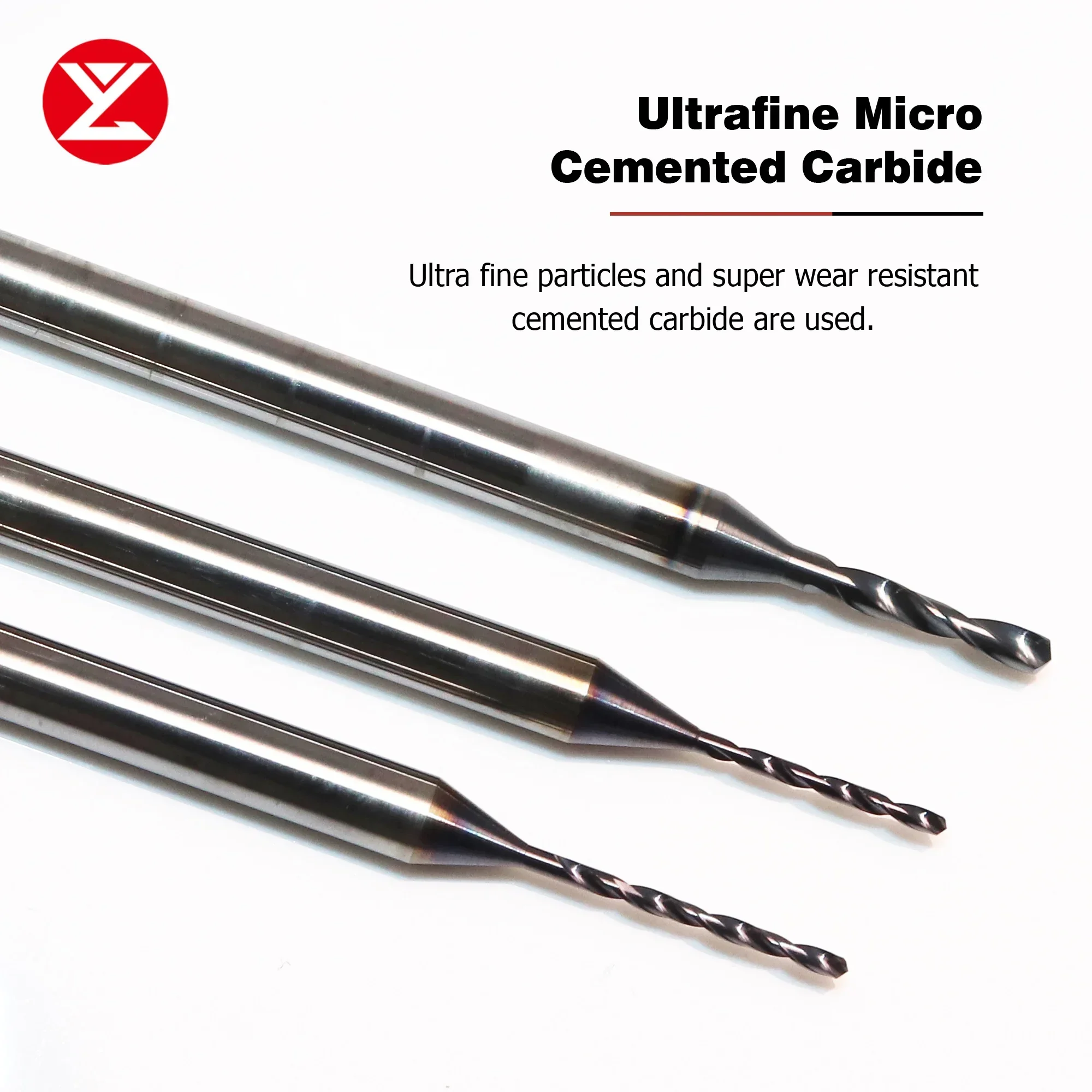 YZ428 Micro trapano da 0,1 mm a 1,79 mm in carburo solido Diametro punta minimo Utensile per lavorazione fori CNC Precisione per acciaio inossidabile, superalloy