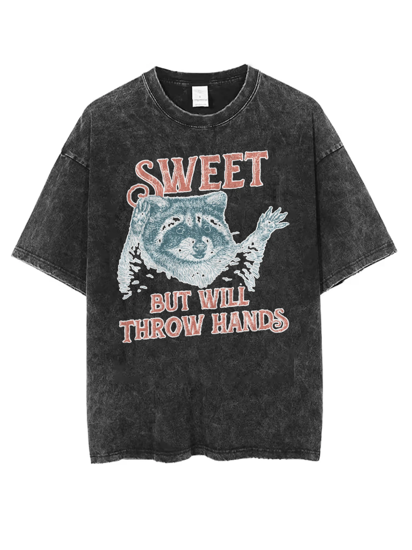 تي شيرت أسود مغسول للجنسين فضفاض مناسب برقبة دائرية مريح مطبوع عليه الهالوين ملابس شتوية غير رسمية الأكثر مبيعًا