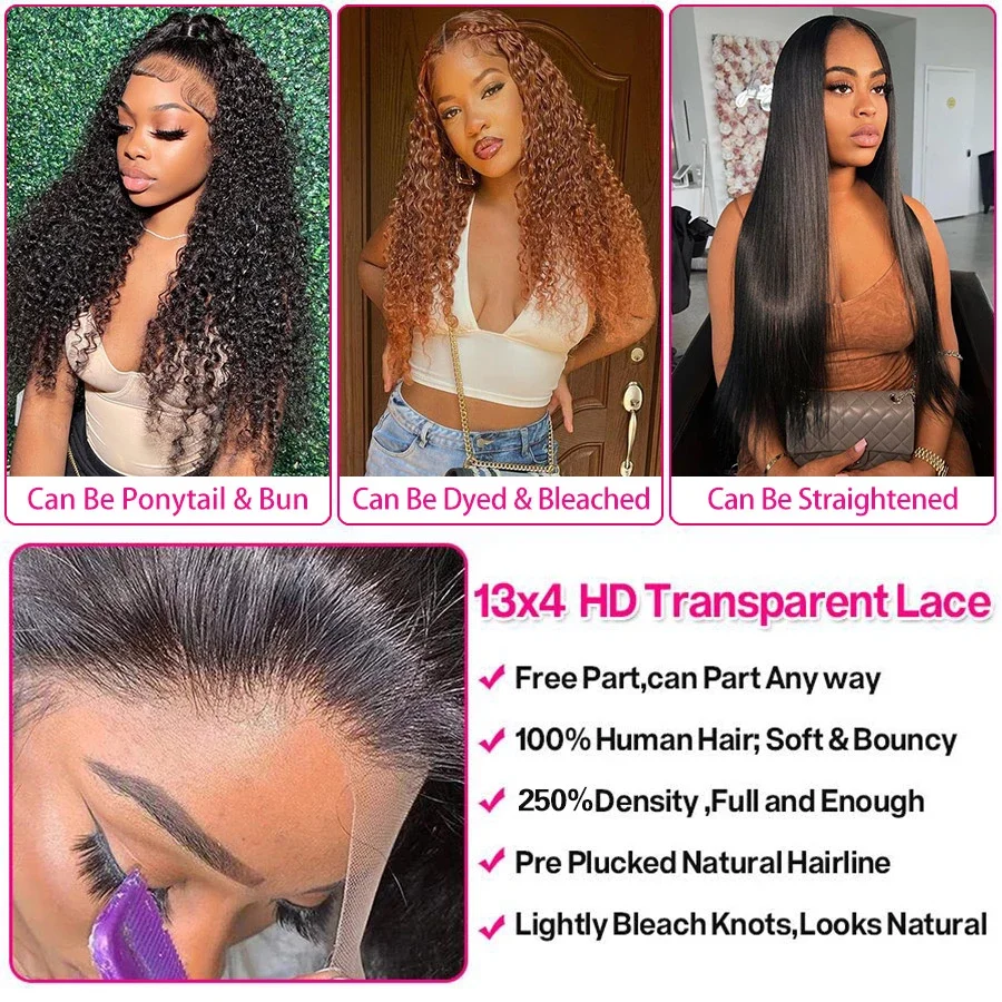 13x6 HD Lace Frontal Human Hair Wigs Water Wave 13x4 Transparent Lace Frontal Human Hair Wigs Brazilian Wigs On Sale For Women