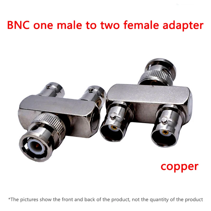 1Pcs Q9 BNC Male Plug To 2x Double BNC Female Connector BNC Male To 2x Dual Female Tee Type 3Way Splitter Type Y Coax RF Adapter