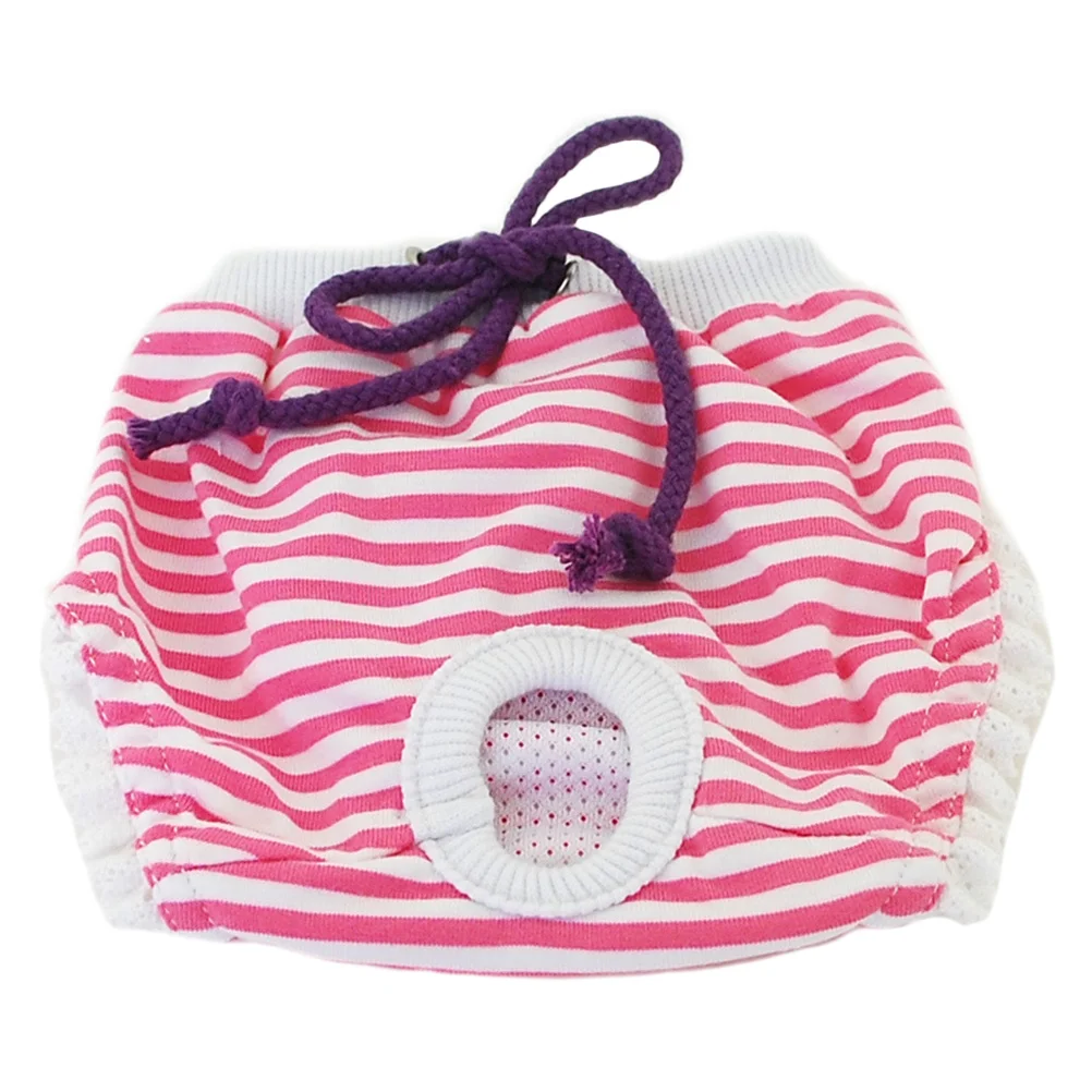 

Pet Period Pants Washable Cotton Female Dog Diaper Adjustable For Puppy Safety Protection Stripe Design Pet Hygiene Supply