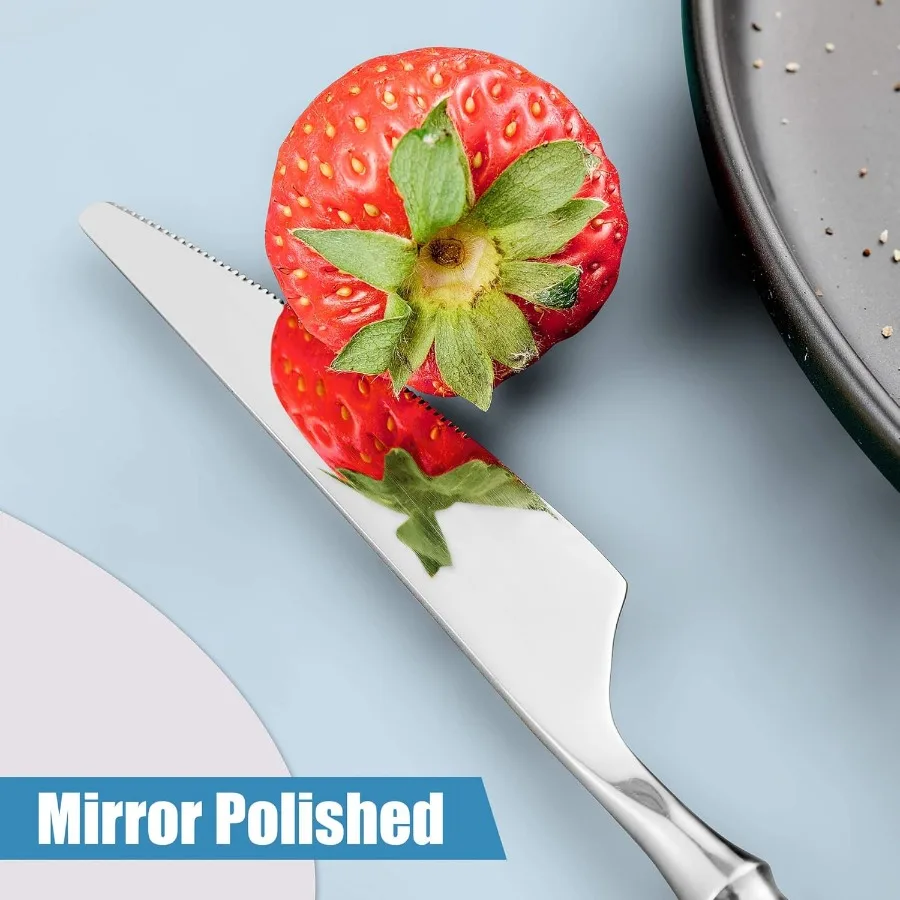 20 قطعة مجموعة الفضيات ل 4 الحديثة 18 10 أطباق من الفولاذ المقاوم للصدأ مجموعة أدوات المائدة ريفي فريدة من نوعها مجموعة ملعقة وشوكة ل