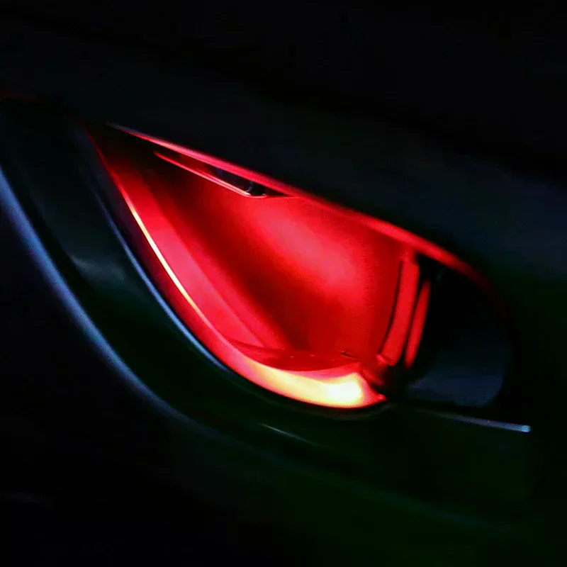 Car LED Ambient Light Transparent Lamp Body Circular Car Inner Bowl Lights Door Handle Handrail Light Atmosphere Decorative Lamp