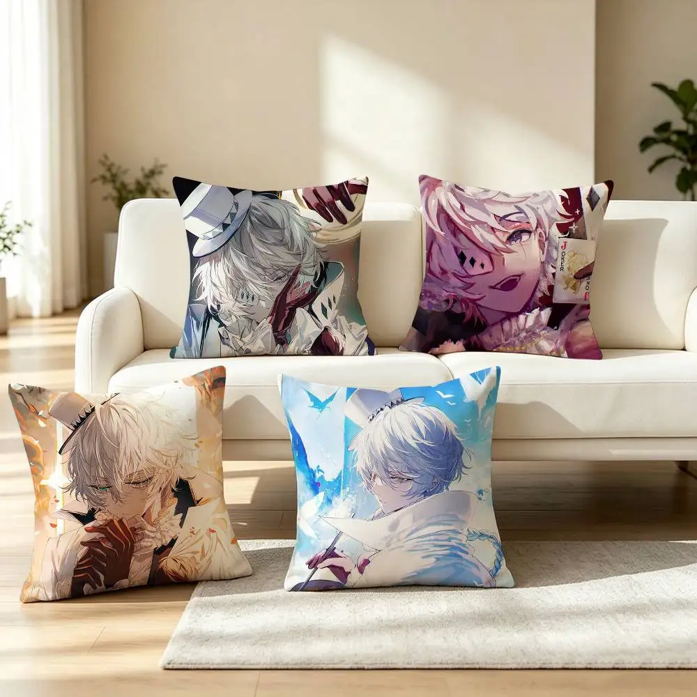 B-Bungo Stray Dogs Nikolai Gogol Anime Pillow Case Square Double-Sided Sofa Cushion Cover Bedroom Bedside Pillow