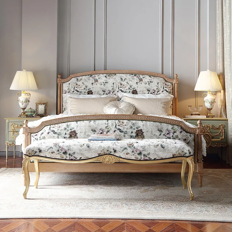 

European Light Luxury Bed Bedroom Princess Modern Wedding Romantic Bed Sleeping Princess Trendy Muebles Lounge Suite Furniture