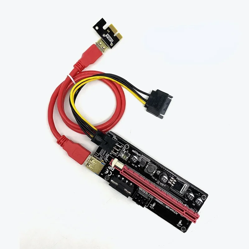 VER009SPCI-E Riser Card 006C PCIE 1X To 16X Extender 60CM USB 3.0 Cable SATA To 6Pin Power Cord for Graphics Card