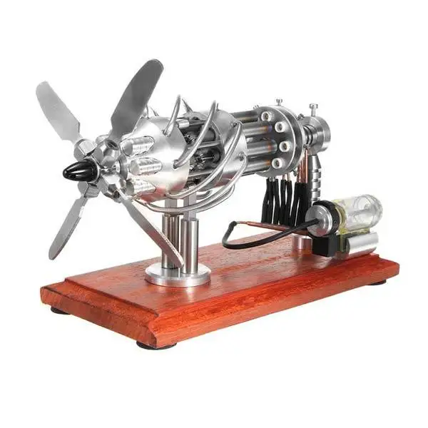 

Exquisite 16-Cylinder Stirling Engine Model with One-Button Heating, Perfect Gift