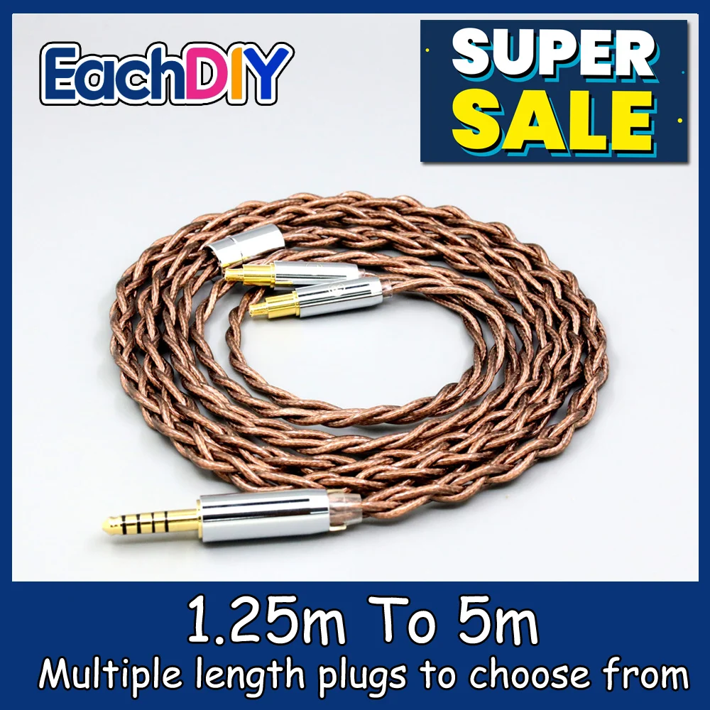 

99% 24k Gold 7n Pure Silver Graphene Shield Earphone Cable For Audio Technica ATH-ADX5000 ATH-MSR7b 770H 990H A2DC LN008532