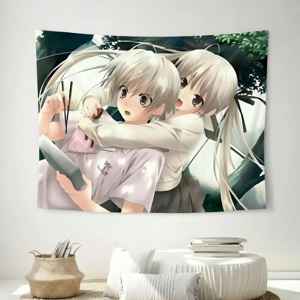 1 Stück Kasugano Siblings Yosuga no Sora Anime-Wandteppich, Wandbehang mit süßer Paarszene, weiche, ästhetische Dekoration für Schlafzimmer und Wohnheim