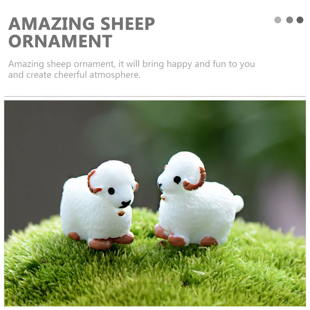 

12pcs Bonsai Layout Ornament Sheep Figurines Durable Miniature Decor For Garden Yard Balcony Micro Landscaping Props Creative