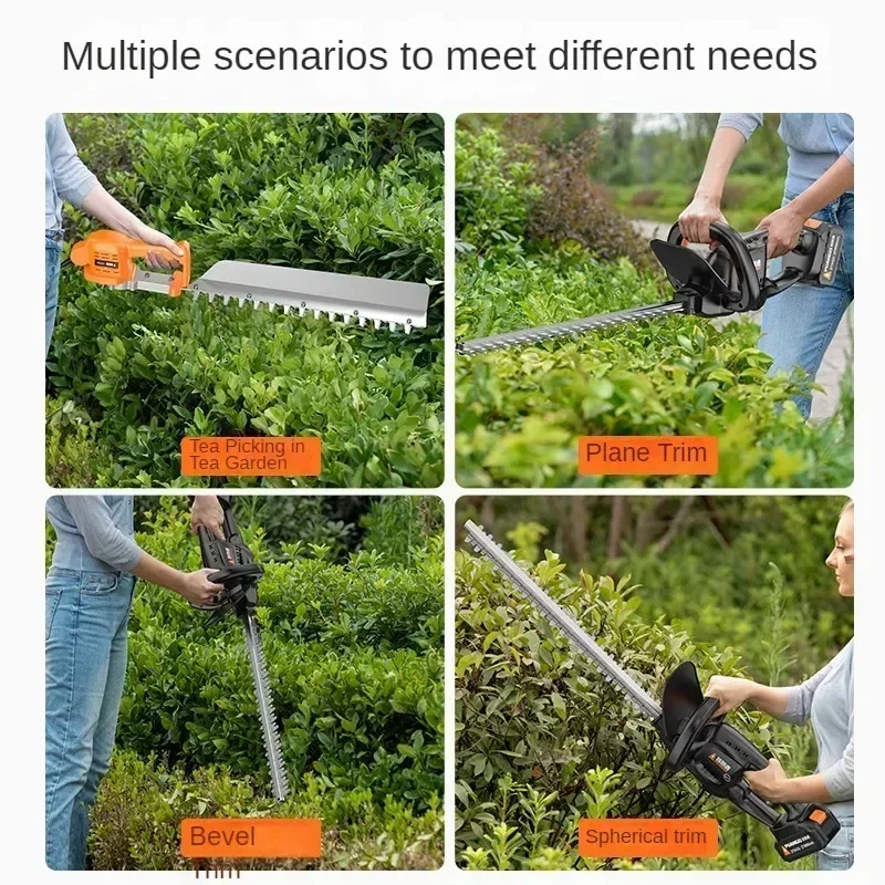 ماكينة تشذيب التحوط الكهربائية مع بطارية قابلة للشحن - أداة تشذيب الحدائق لقطع شجرة الشاي وتقليم الفروع أ