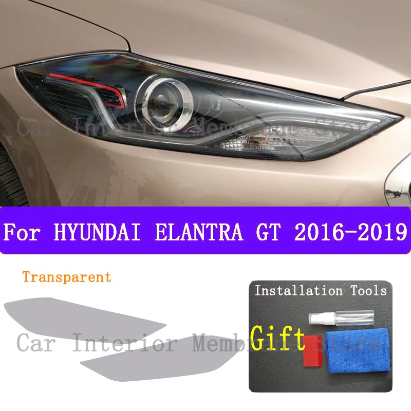 Untuk HYUNNDAI ELANTRA GT 2019 TPU mobil lampu depan eksterior Anti-gores Film pelindung lampu depan perbaikan stiker aksesoris reparasi