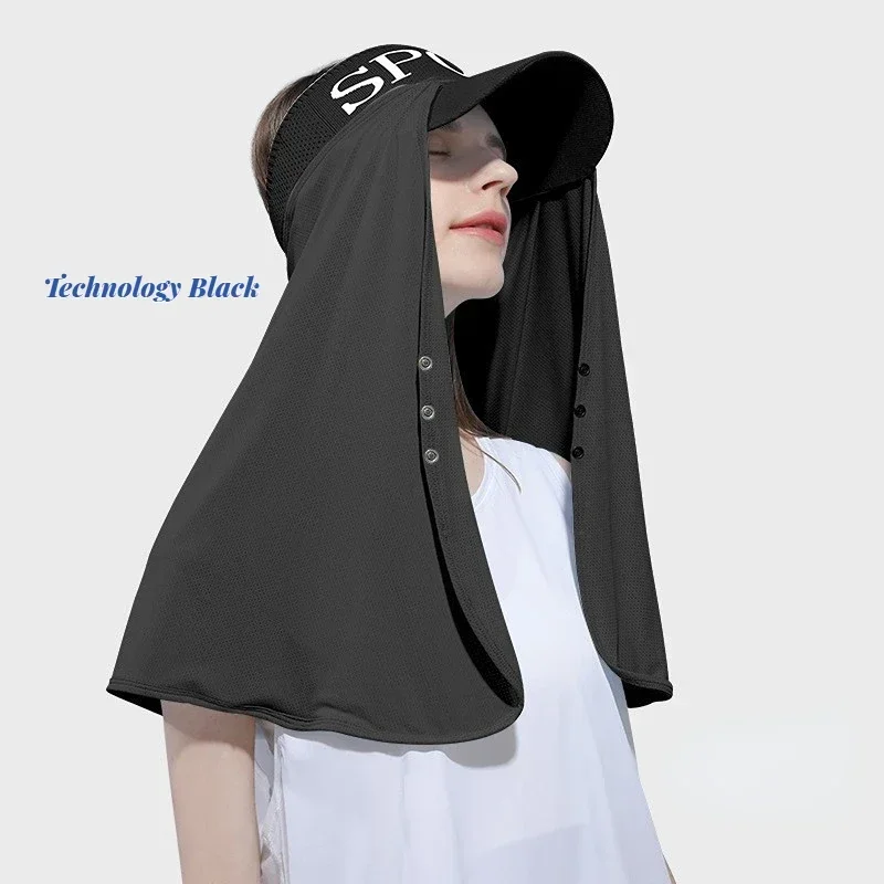 New Shawl Sunscreen Women Big Brim No Roof Sun Hat UPF 1000+ with Neck Cover Full Neck Protection UV Protection Beach Bucket Hat