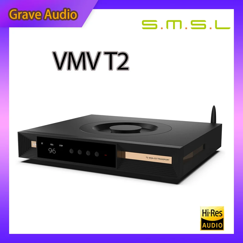 SMSL VMV T2 Hi-Fi CD Player Bluetooth Desktop Decoder USB DAC with MQA Support Fully Expandable Clock Input and Output