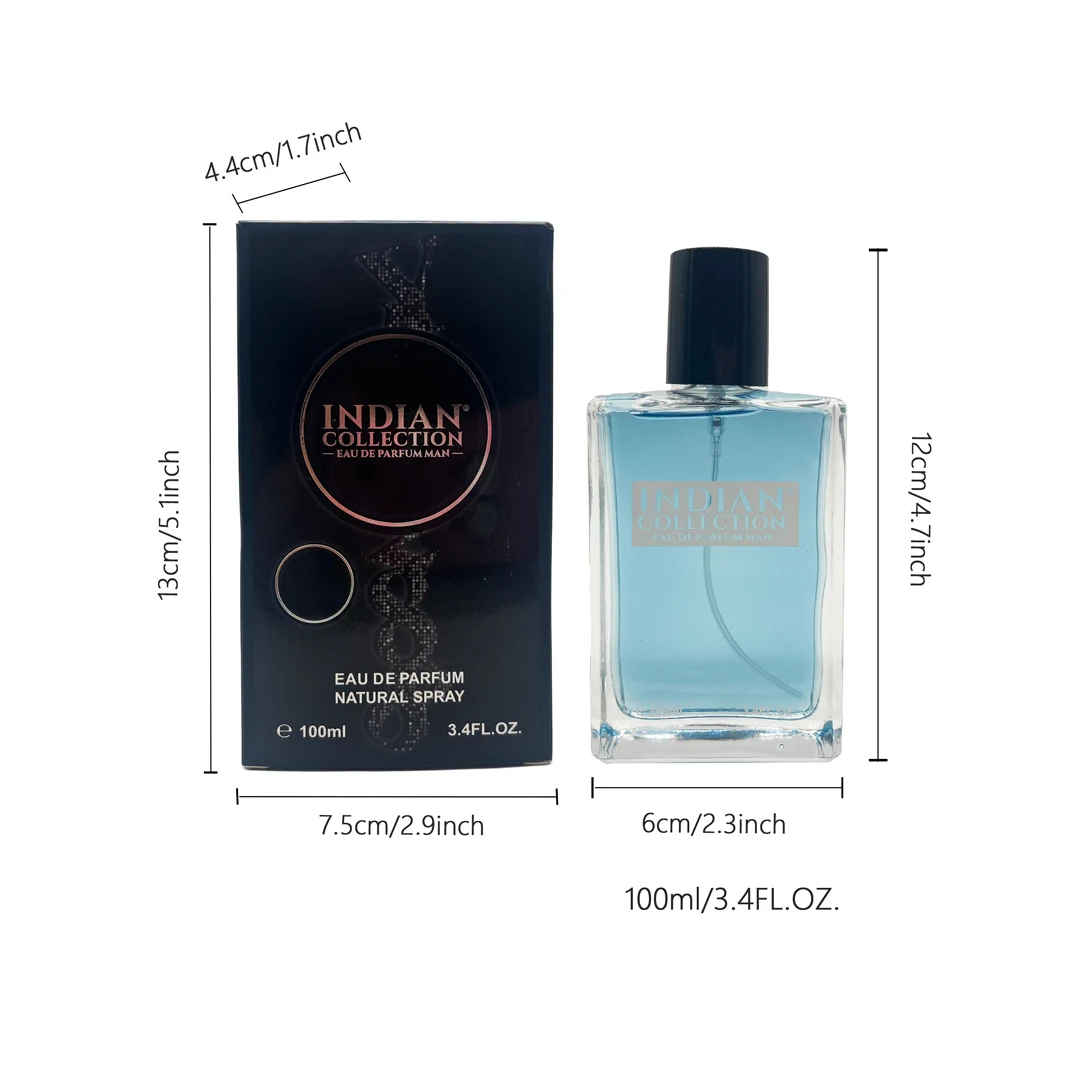 Mint Blue Bottle 3.4 oz, Best selling 100ml Men's Perfume Spray Fresh romantic spicy long-lasting men's perfume.