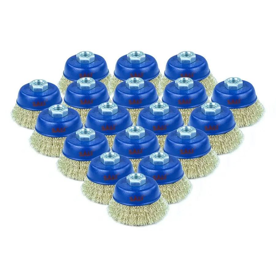 

18 Pack Wire Cup Brush, 4 Inch Coarse Crimped Cup Brush for Grinders, with 5 8 Inch 11Arbor for Heavy Cleaning Rust, Stripping a