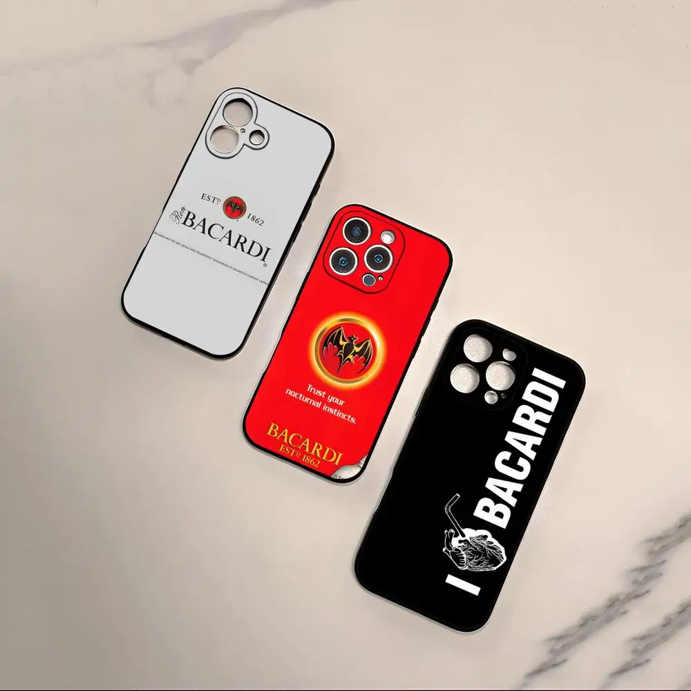 Чехол для телефона Bacardi Rum Vampire Bat для iPhone 16 Pro Max 15 14 13 Mini 12 Pro 11 XS Max 7 8 Plus, черный, мягкий корпус