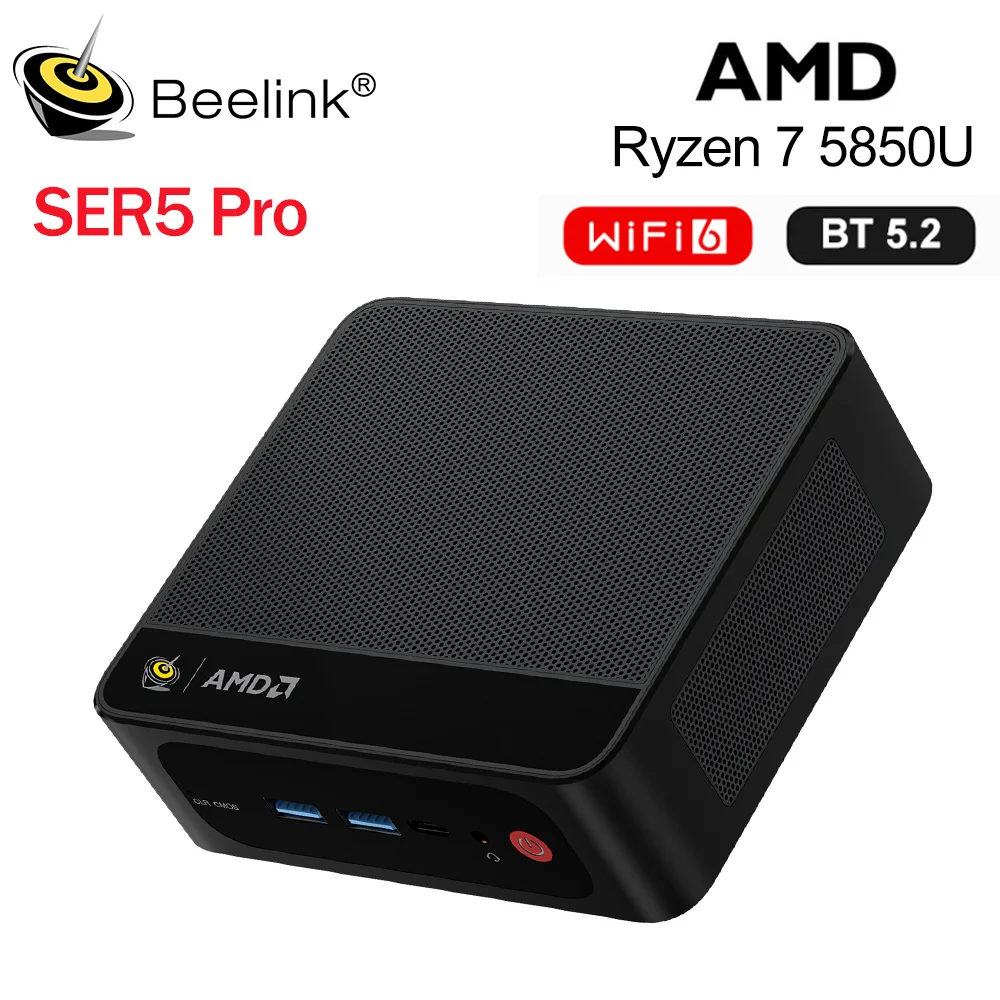 2023 Beelink Ryzen 5 5600H SER5 Pro Mini PC Windows 11 Pro AMD DDR4 RAM 16GB 500GB SSD 5560U WiFi6 4K HD Máy Tính Năm 5600