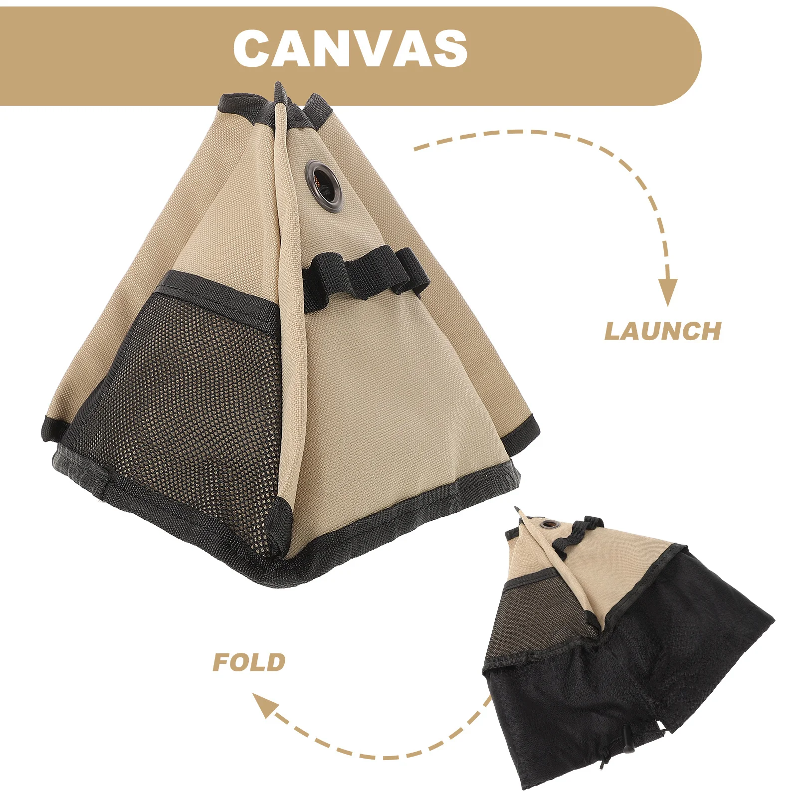 

Camping Tissue Paper Holder Outdoor Canvas Tripod Bag Portable Multifunctional Fan Holder Small Handheld Fan Bag Canvas Storage