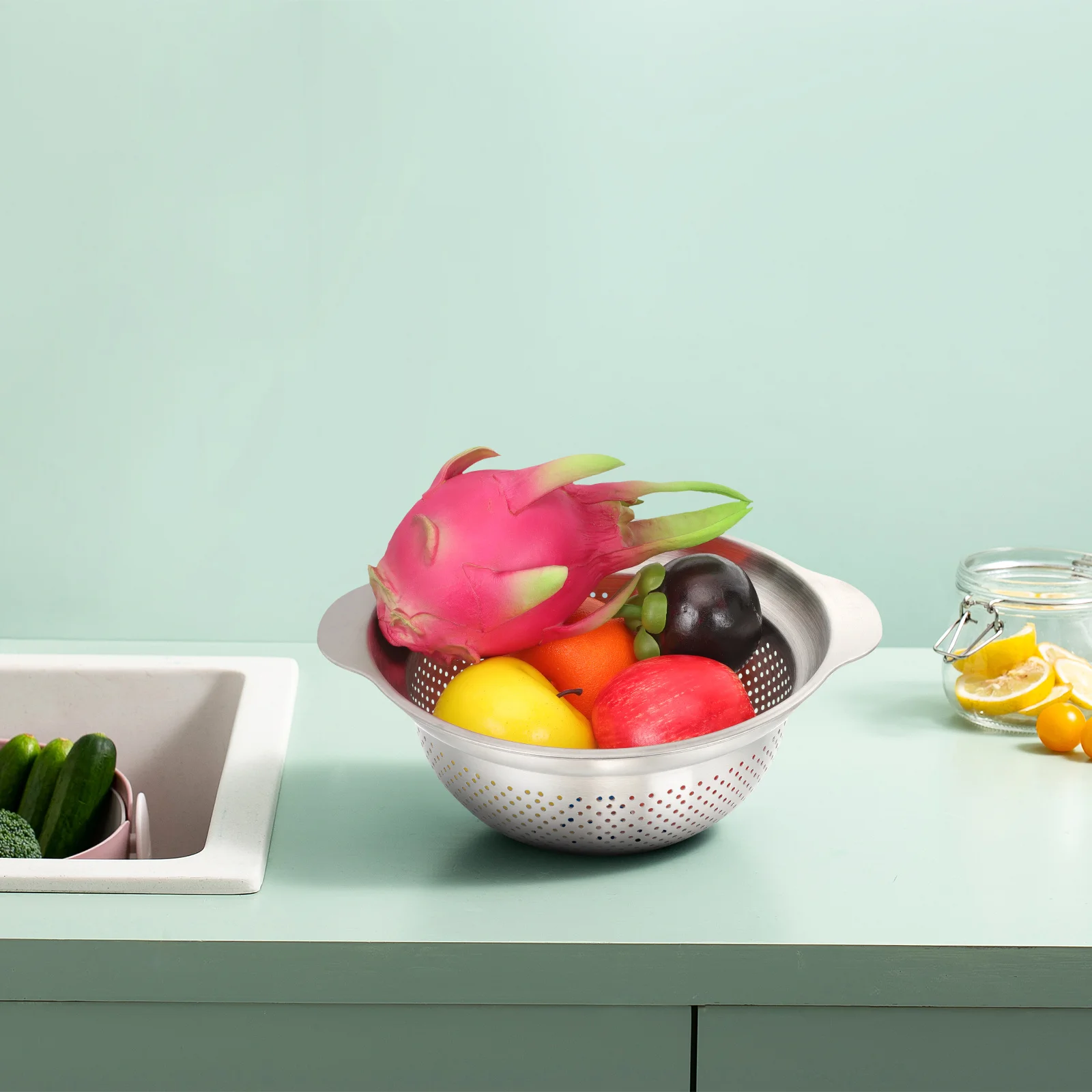 

Stainless Steel Multipurpose Thickened Colander Fruit Vegetable Pasta Strainer Bowl Kitchen Strainers and Colanders