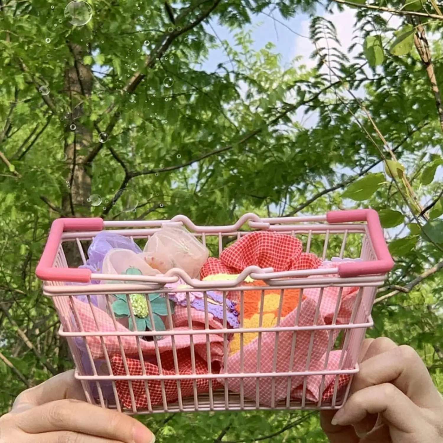 

Mini Storage Basket Desktop Finishing Cosmetics Jewelry Storage For Girl Dormitory Desktop Organization Container Baskets 1pc