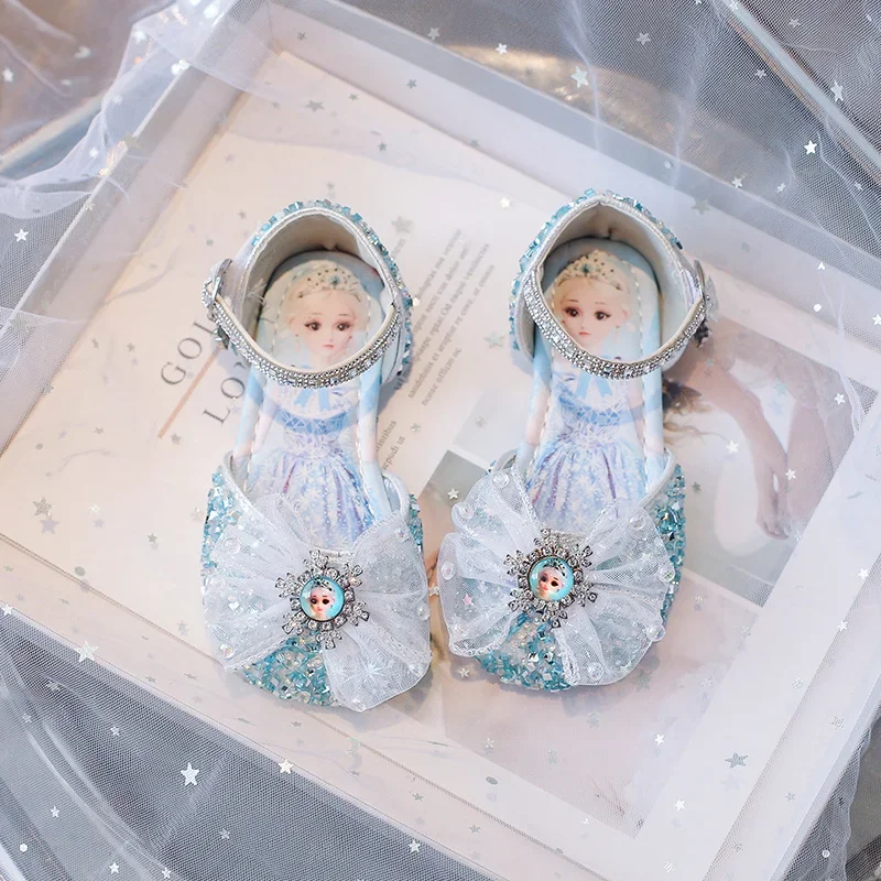 

2025 Baby Girls Princess Shoes Students Casual Cute Comfortable Spring/Summer Stage Cartoon Catwalk Crystal Kids Sandals Fashion