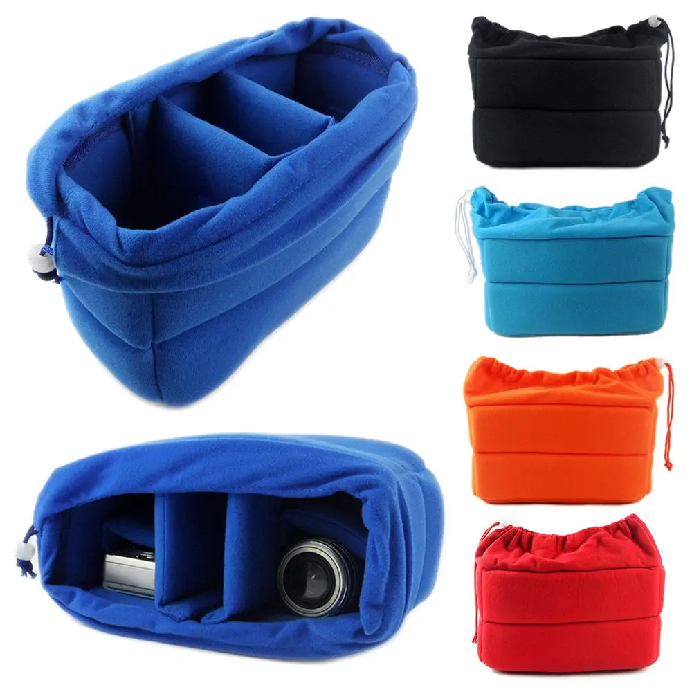 Camera Insert Bag Velvet Shockproof Partition Padded Bag Protection Camera Lens Case Soft Bag for Canon Nikon Sony DSLR Cameras
